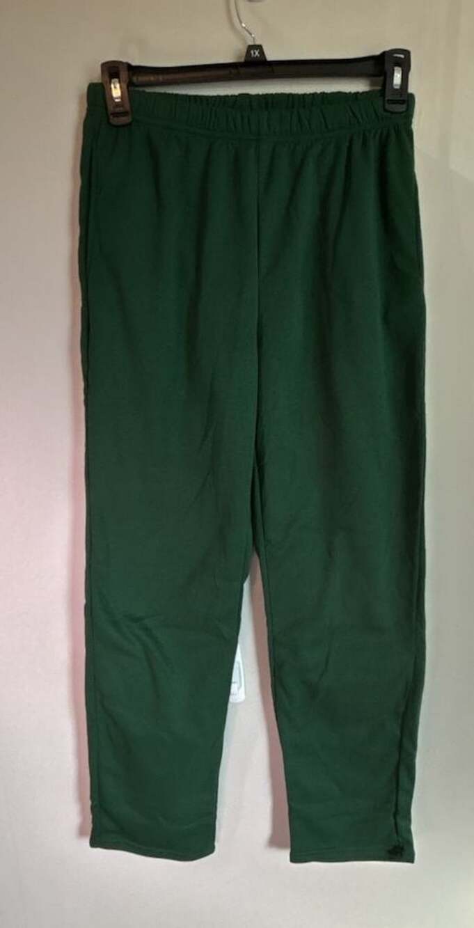 Mens Open Hem Fleece Pants - Forest Green